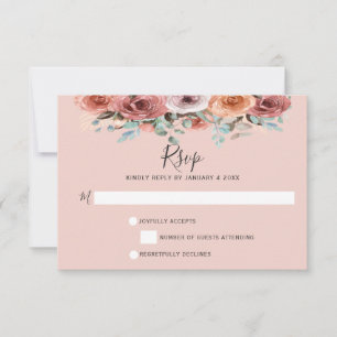 Ethereal Blush Peach & Blue Minze Bläschen UAWG RSVP Karte