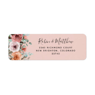 Ethereal Blush Peach Floral Rücksendeadresse