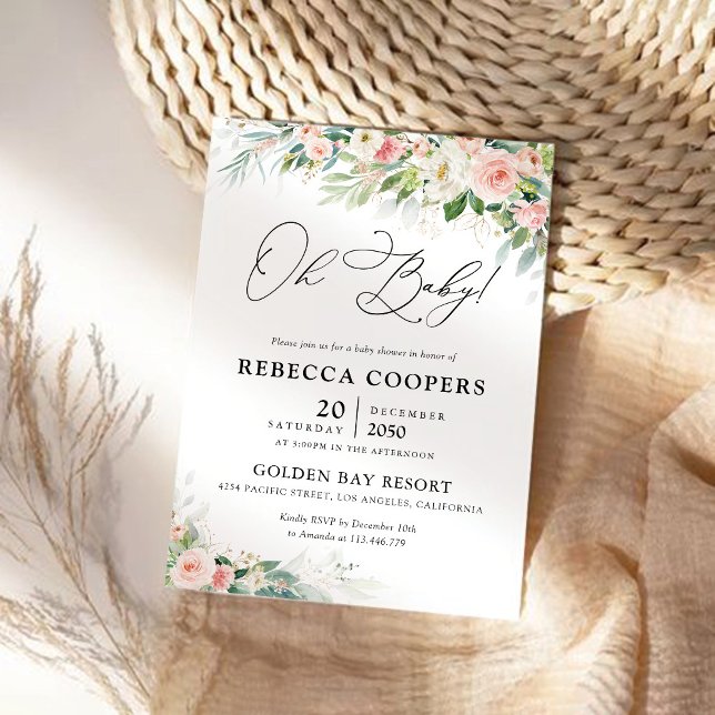 Ethereal Blush Pink Roses Kinderdusche Einladung (Von Creator hochgeladen)