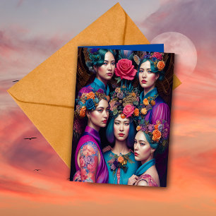 Ethereal Bridesmaid Vorschlag Danke Fantasy AI Karte