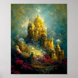 Ethereal Burg 3 Fantasy Art Poster