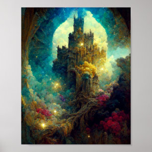 Ethereal Burg 7 Fantasy Art Poster