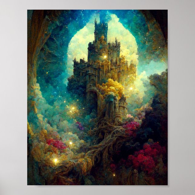 Ethereal Burg 7 Fantasy Art Poster (Vorne)