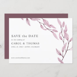 Ethereal Burgundy | chic botanisch Save the Date Einladung