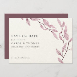 Ethereal Burgundy | chic botanisch Save the Date Einladung