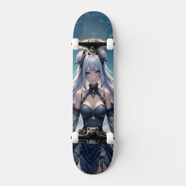 Ethereal Celestial Angel Anime Girl Skateboard (Vorderseite)