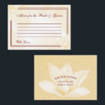 Ethereal Champagne Magnolia, Hochzeit Hinweiskarte<br><div class="desc">Hochzeitsratenkarte mit einer zarten Elfenbeinmagnolia-Blume über einem abstrakten, blumigen Hintergrund im selben Stil und dem Titel: "Ratschläge für Braut und Bräutigam" in einem eleganten Kalligraphieskript, umgeben von zwei dünnen Rändern. Auf der Rückseite sind Ihre Namen , Datum, Stadt und Staat über einen Imitat Glitzer Hintergrund und ein Elfenbein magnolia (abnehmbar,...</div>