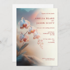 Ethereal Colors White Orchid Wedding Einladung