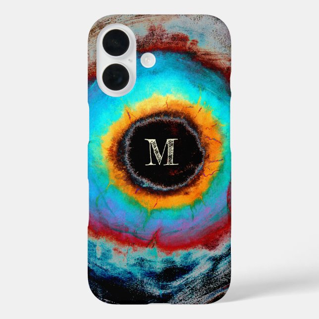 Ethereal Cosmic Eye Monogram Lebendige Abstrakte K Case-Mate iPhone Hülle (Rückseite)