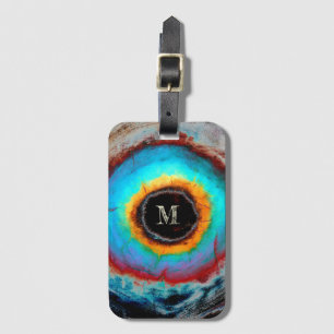 Ethereal Cosmic Eye Monogram Lebendige Abstrakte K Gepäckanhänger