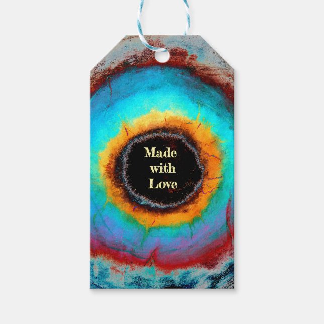 Ethereal Cosmic Eye Monogram Lebendige Abstrakte K Geschenkanhänger (Vorderseite)