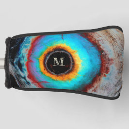 Ethereal Cosmic Eye Monogram Lebendige Abstrakte K Golf Headcover