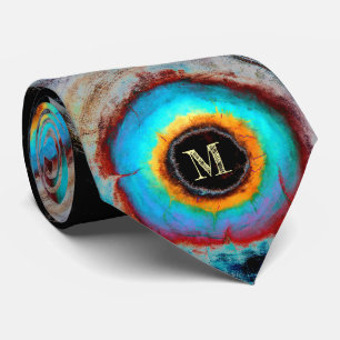 Ethereal Cosmic Eye Monogram Lebendige Abstrakte K Krawatte