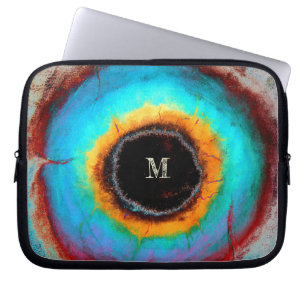 Ethereal Cosmic Eye Monogram Lebendige Abstrakte K Laptopschutzhülle