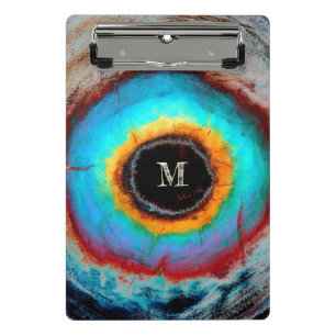 Ethereal Cosmic Eye Monogram Lebendige Abstrakte K Mini Klemmbrett
