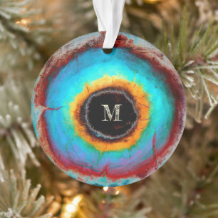 Ethereal Cosmic Eye Monogram Lebendige Abstrakte K Ornament