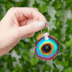 Ethereal Cosmic Eye Monogram Lebendige Abstrakte K Schlüsselanhänger