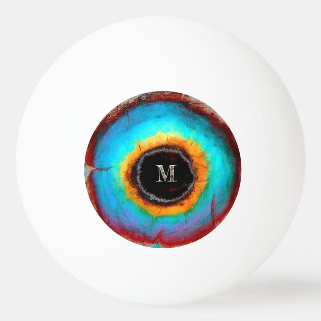 Ethereal Cosmic Eye Monogram Lebendige Abstrakte K Tischtennisball (Vorderseite)