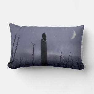 Ethereal Crow bei Nacht Lendenkissen