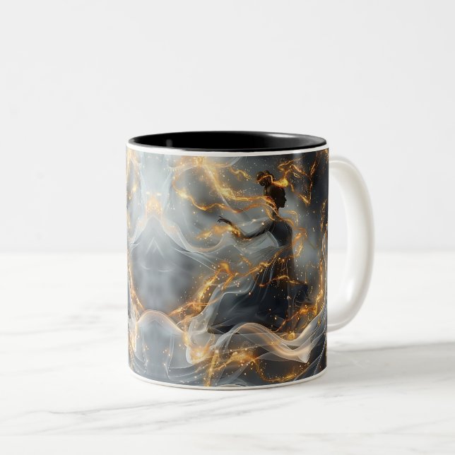 Ethereal Dance of Light, Enchanting Art, Gift for Zweifarbige Tasse (VorderseiteRechts)