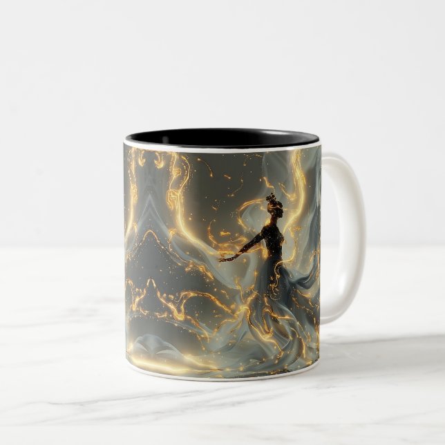 Ethereal Dance of Light, Enchanting Art, Gift for Zweifarbige Tasse (VorderseiteRechts)