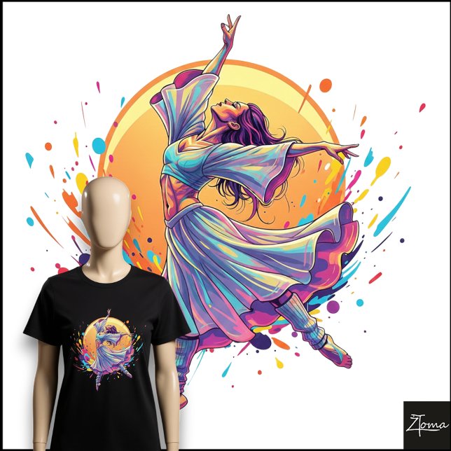 Ethereal Dancer Flowing Skirt Neon Art Tri-Blend Shirt (Von Creator hochgeladen)
