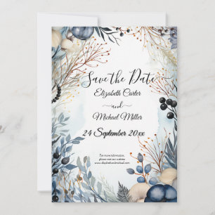Ethereal Delicate Watercolor Serene Foliage Save The Date