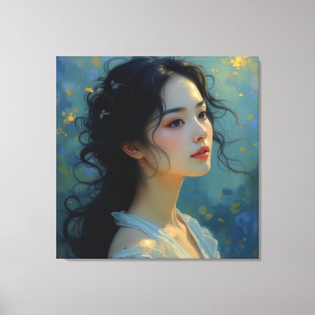 Ethereal Elegance - Die Frau des Geheimnisses Leinwanddruck (Vorderseite)