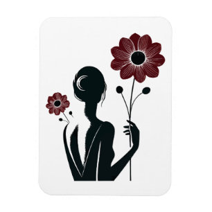 Ethereal Elegance - Frauen und Blume Magnet
