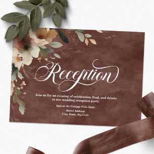 Ethereal Elegance Rustic Garnet Hochzeitsempfang Begleitkarte