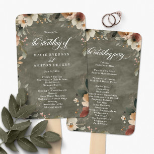 Ethereal Elegance Sage Whisper Wedding Programm Fächer