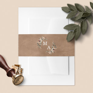 Ethereal Elegance Terracotta Clay Monogram Wedding Einladungsbanderole