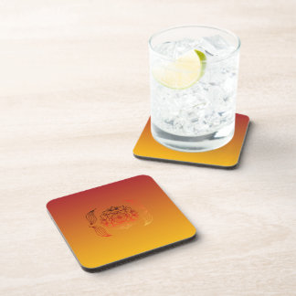 Ethereal Embers – Red & Orange Floral Art Getränkeuntersetzer