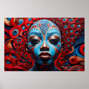 Ethereal Essence: Afrikanische Träume Portrait Mot Poster