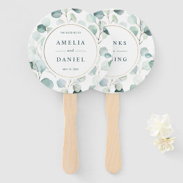 Ethereal Eukalyptus Gold Rahmen Greenerity Wedding Fächer