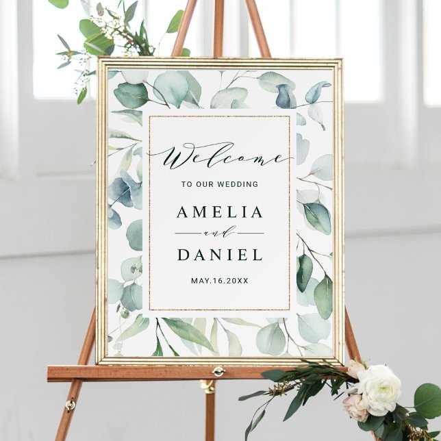 Ethereal Eukalyptus Greenerity Wedding Welcome Sig Poster (Von Creator hochgeladen)