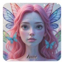 Ethereal Fairy Girl: Square Sticker