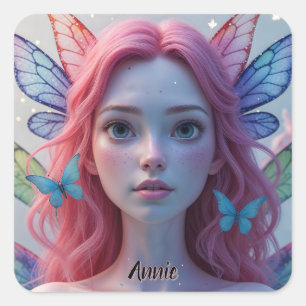 Ethereal Fairy Girl: Square Sticker