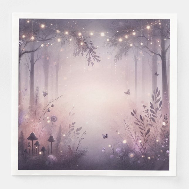 Ethereal Fairy Lights Forest Dinner Napkins Serviette (Vorderseite)