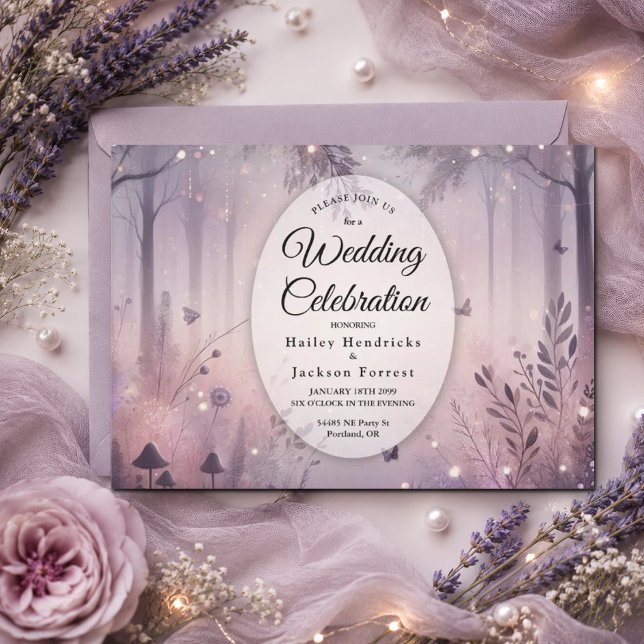 Ethereal Fairy Lights Forest Wedding Einladung (Von Creator hochgeladen)