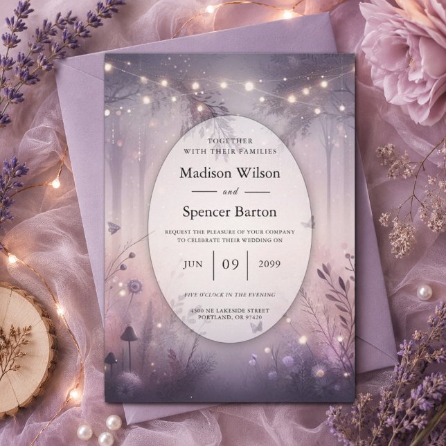 Ethereal Fairy Lights Forest Wedding Einladung (Von Creator hochgeladen)