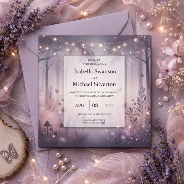 Ethereal Fairy Lights Forest Wedding Einladung (Von Creator hochgeladen)