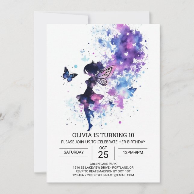 Ethereal Fairy Tale Birthday Einladung (Vorderseite)