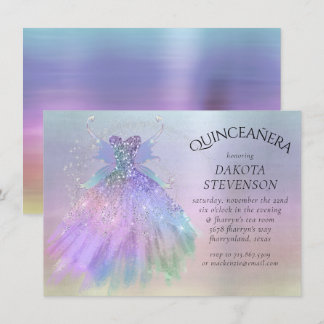 Ethereal Fairy Wing Gown | Rainbow Pastel Sheen Einladung