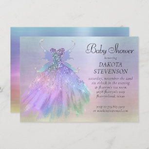 Ethereal Fairy Wing Gown   Rainbow Pastel Sheen Einladung