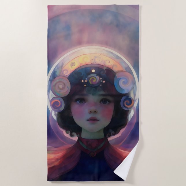 Ethereal Fantasy Celestial Kindergarten Wächter Strandtuch (Vorderseite)