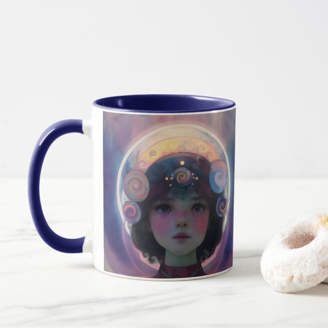 Ethereal Fantasy Celestial Kindergarten Wächter Tasse (Mit Donut)