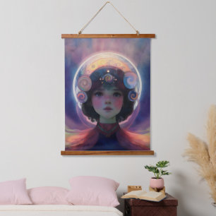 Ethereal Fantasy Celestial Kindergarten Wächter Wandteppich Mit Holzrahmen