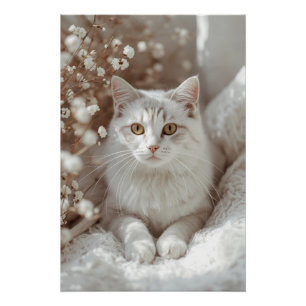 Ethereal Feline Serenity Poster