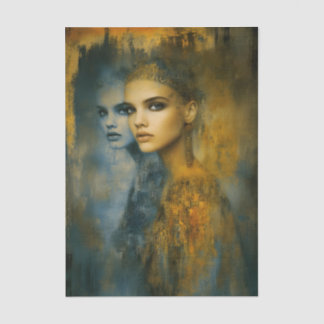 Ethereal Feminine Mystical Duality EW2L Decoupage Seidenpapier